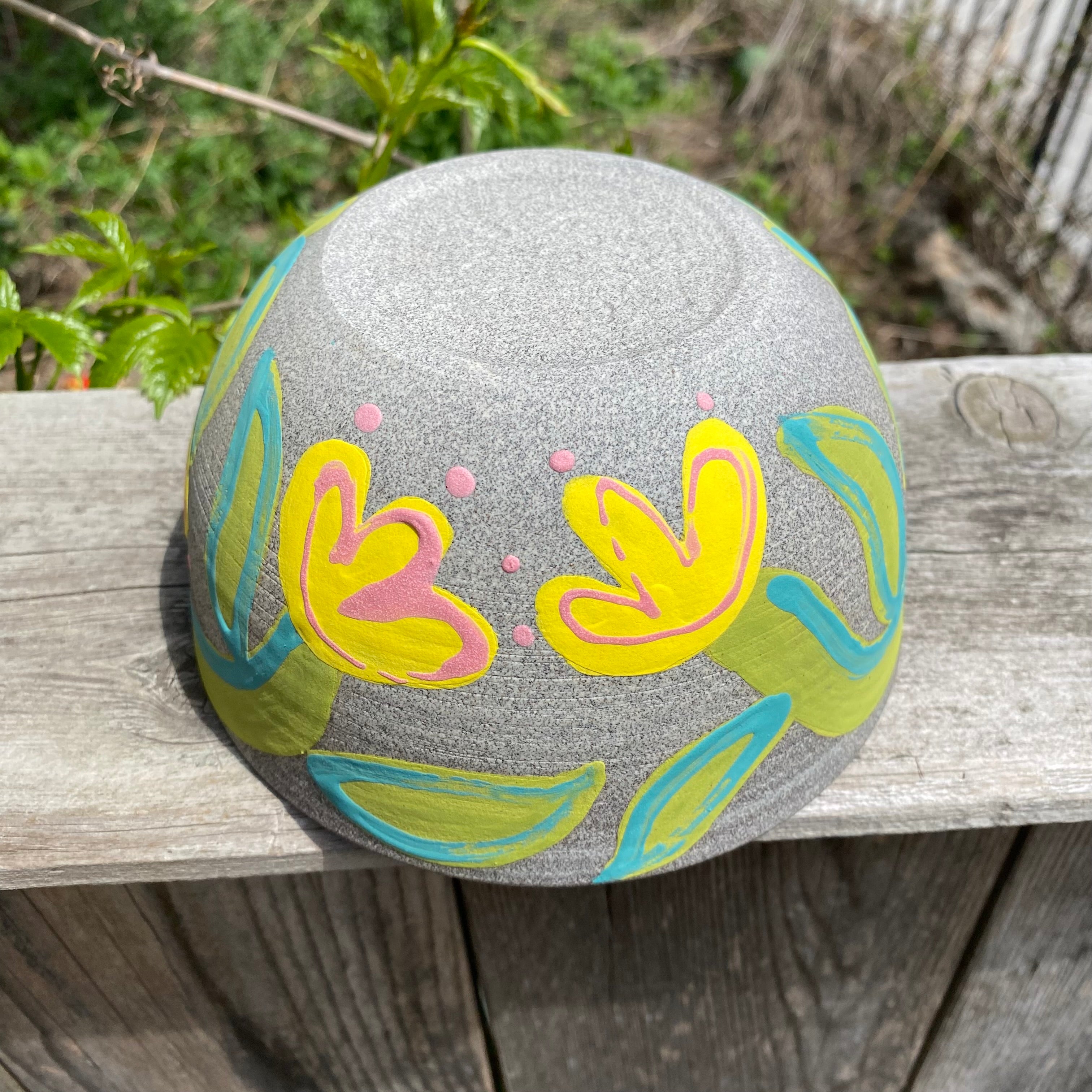 yellow tulip granite bowl