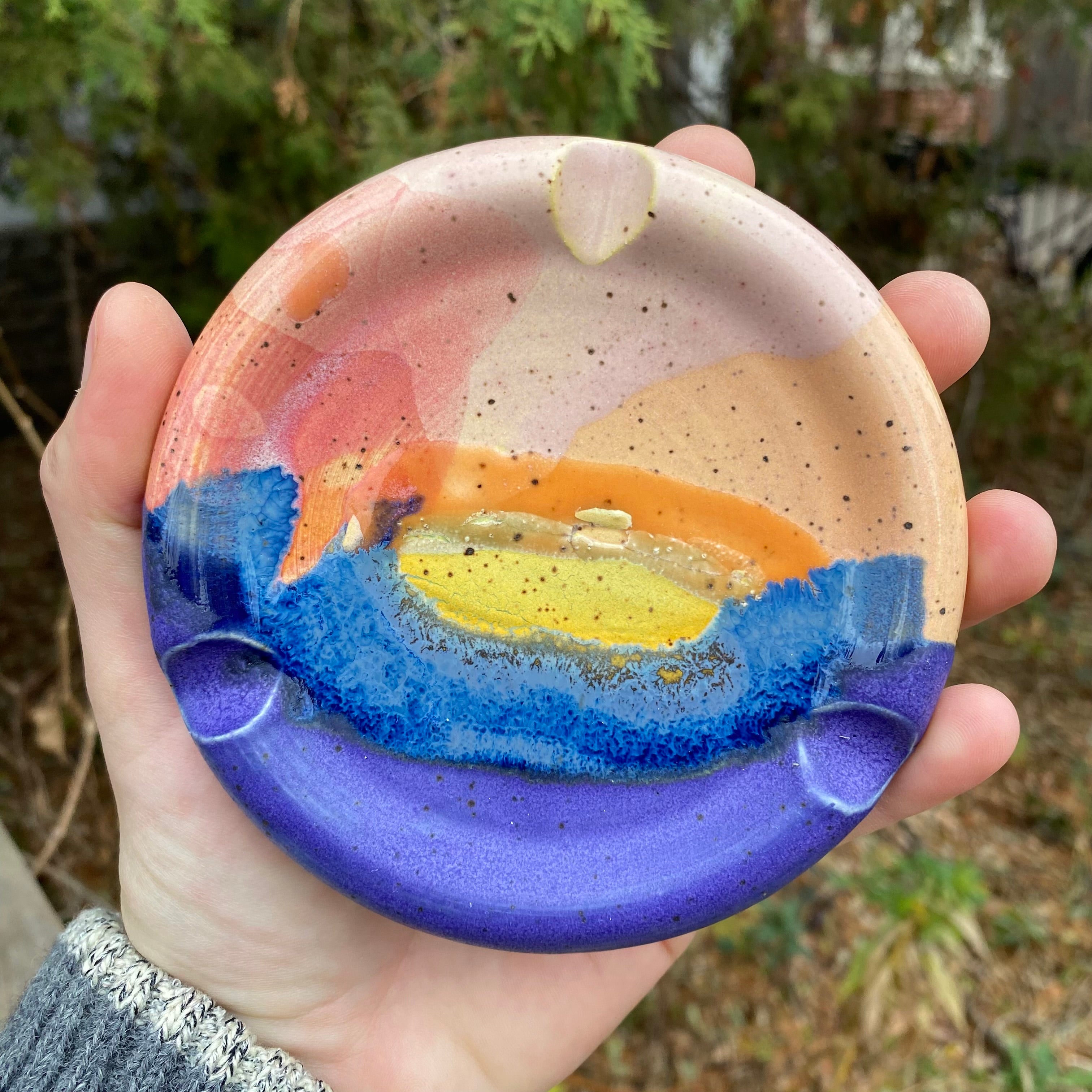 sunset glazy ashtray