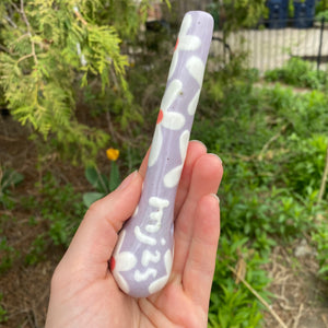 daisy spoon on lavender clay