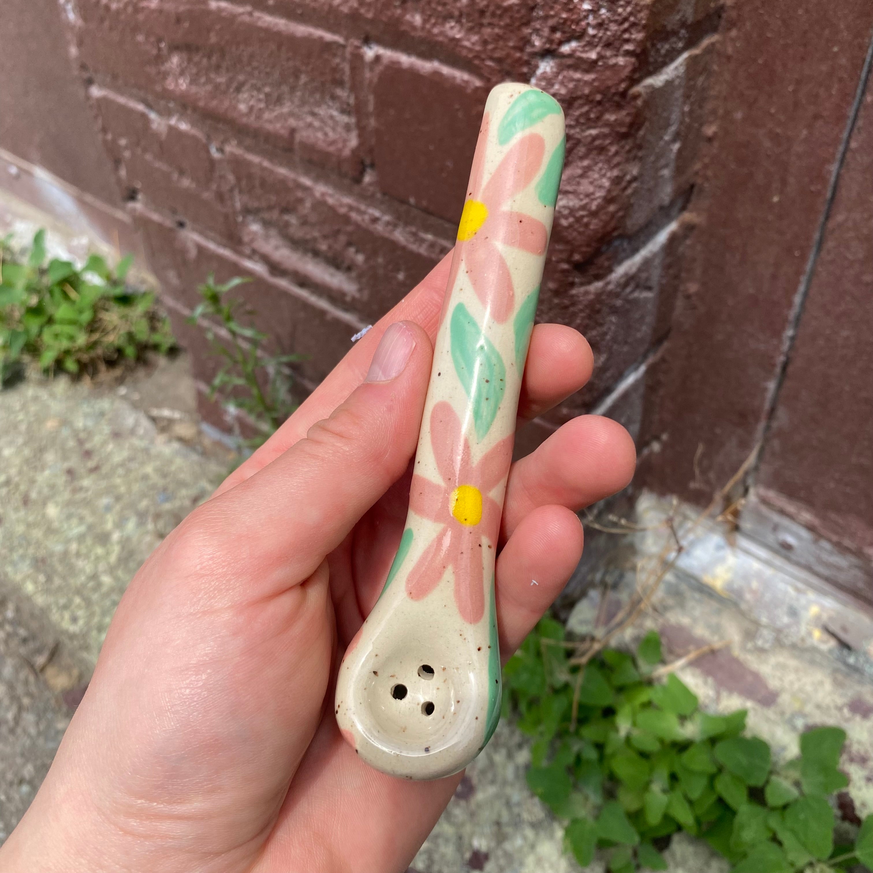 pink floral spoon