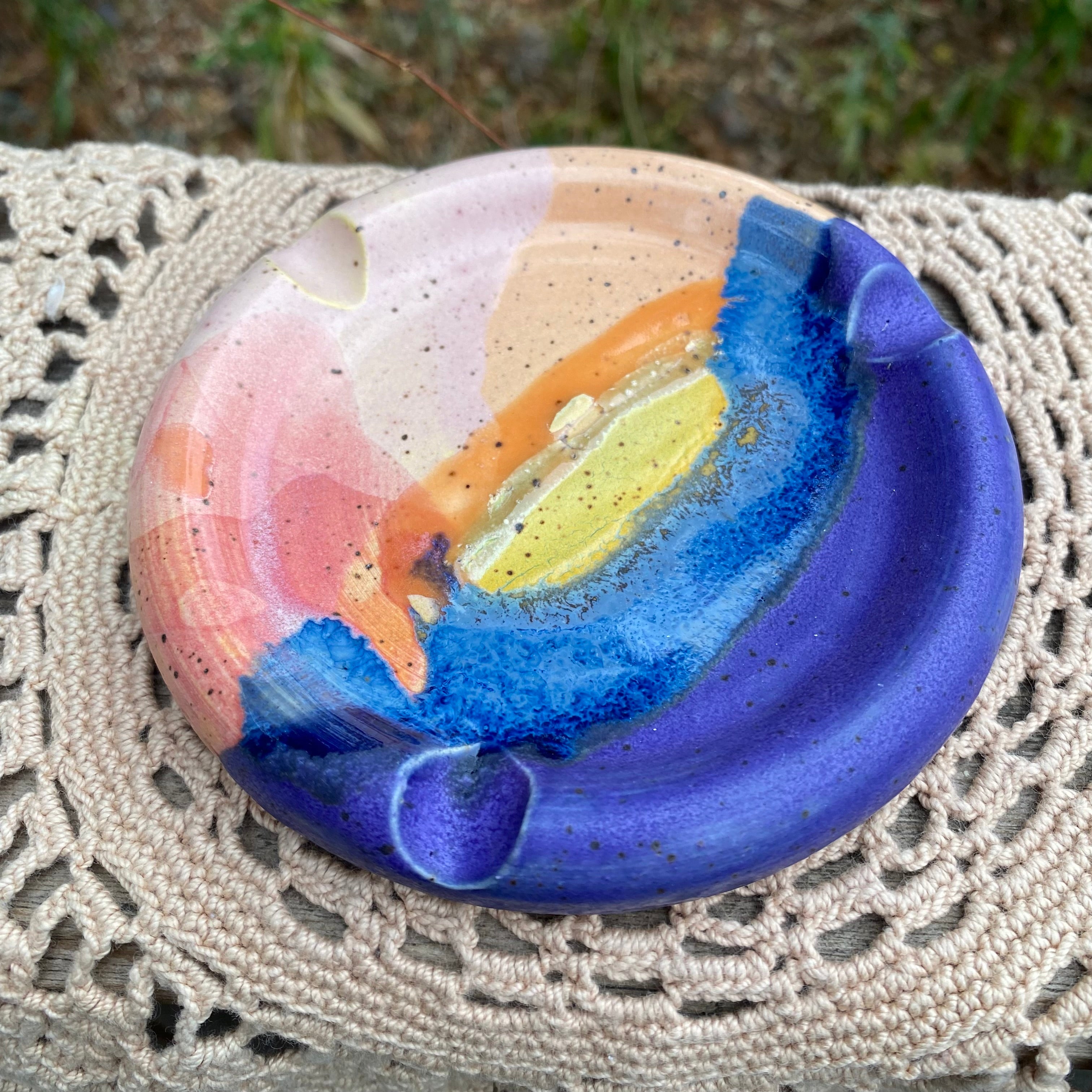 sunset glazy ashtray