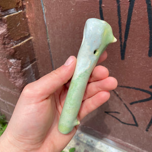 pastel green glazy spoon