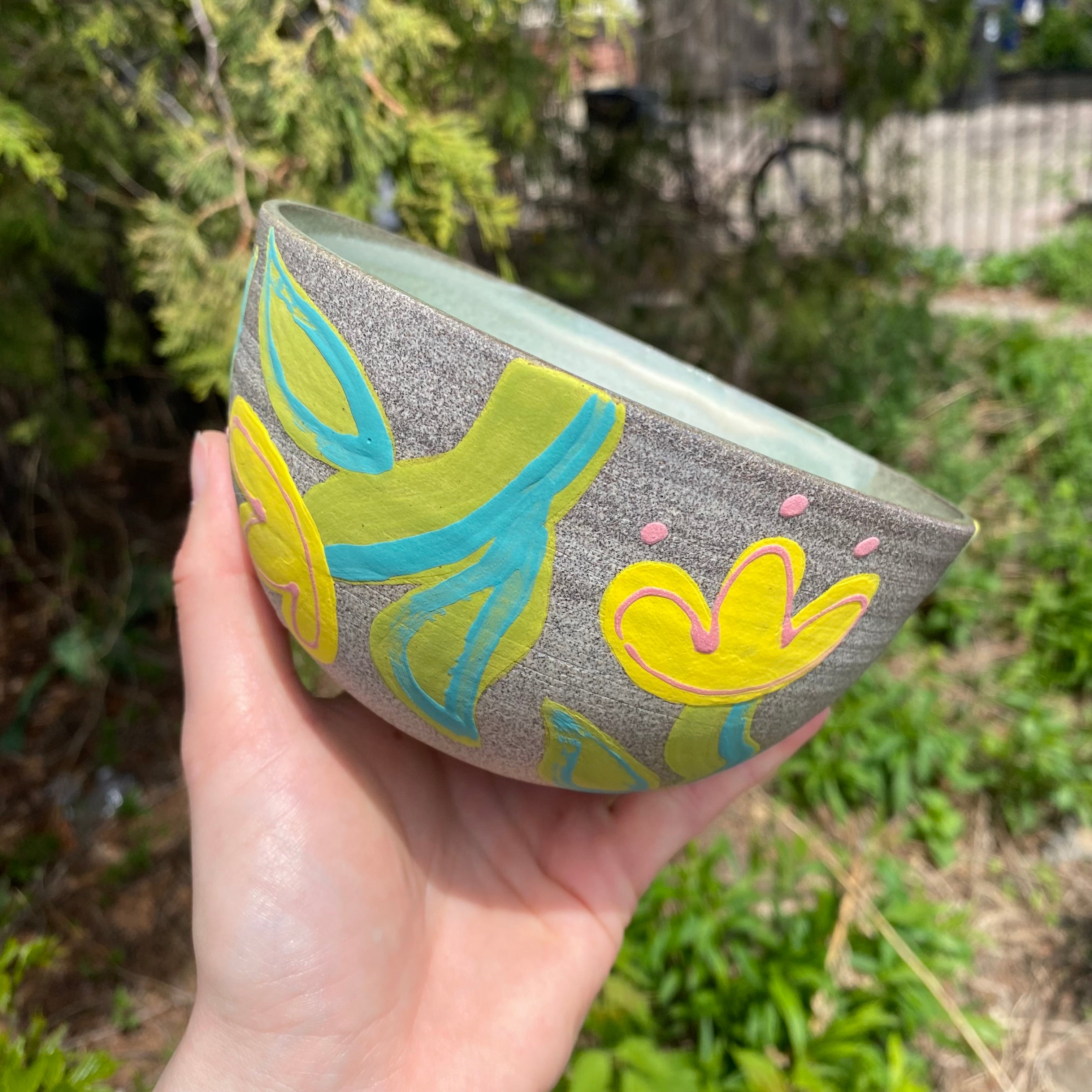 yellow tulip granite bowl