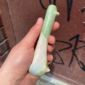 pastel green glazy spoon