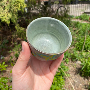 small purple tulip granite cup