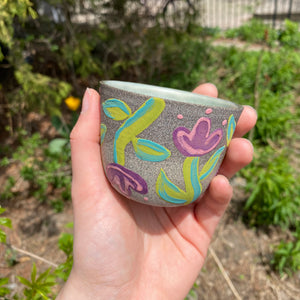 small purple tulip granite cup