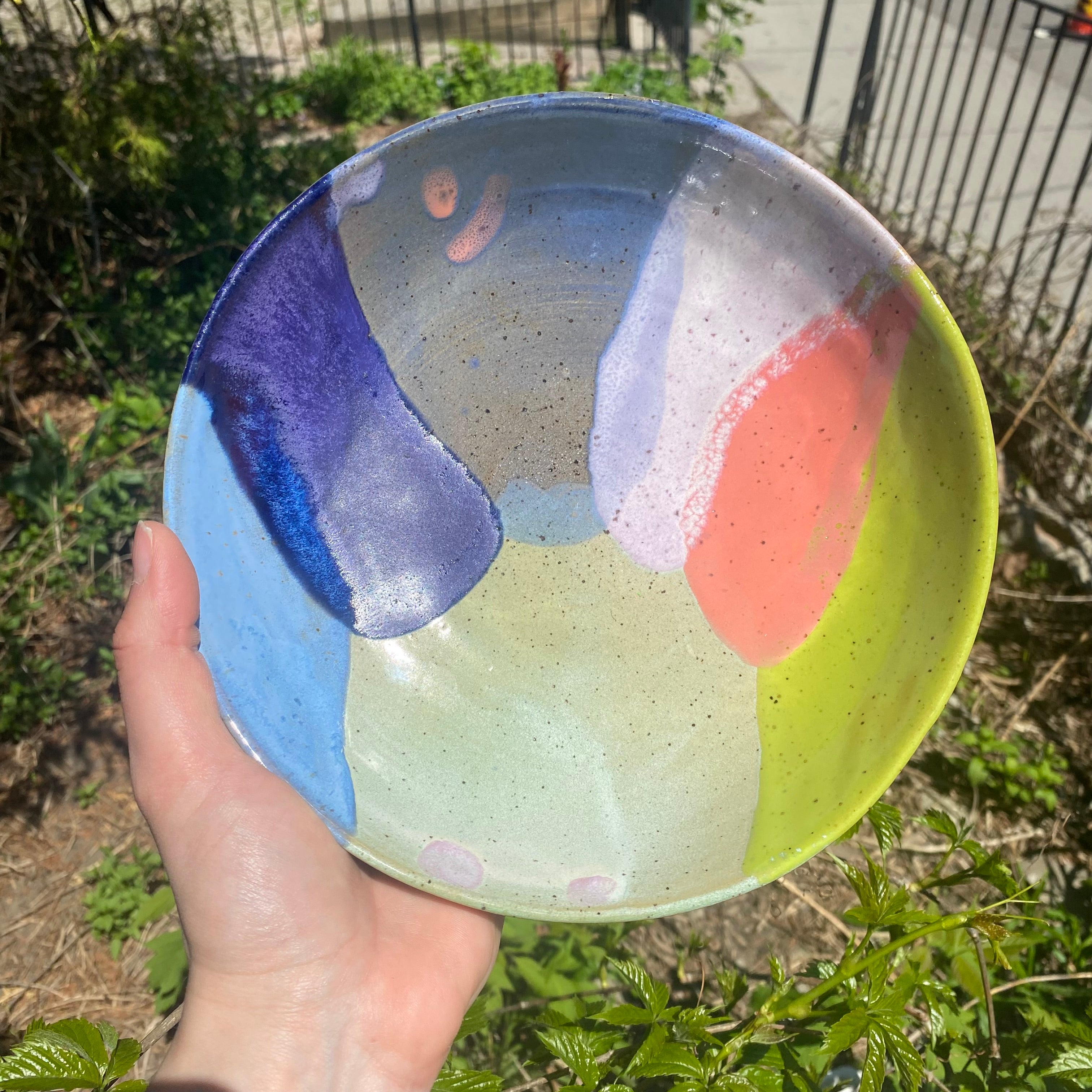 green-blue pasta bowl