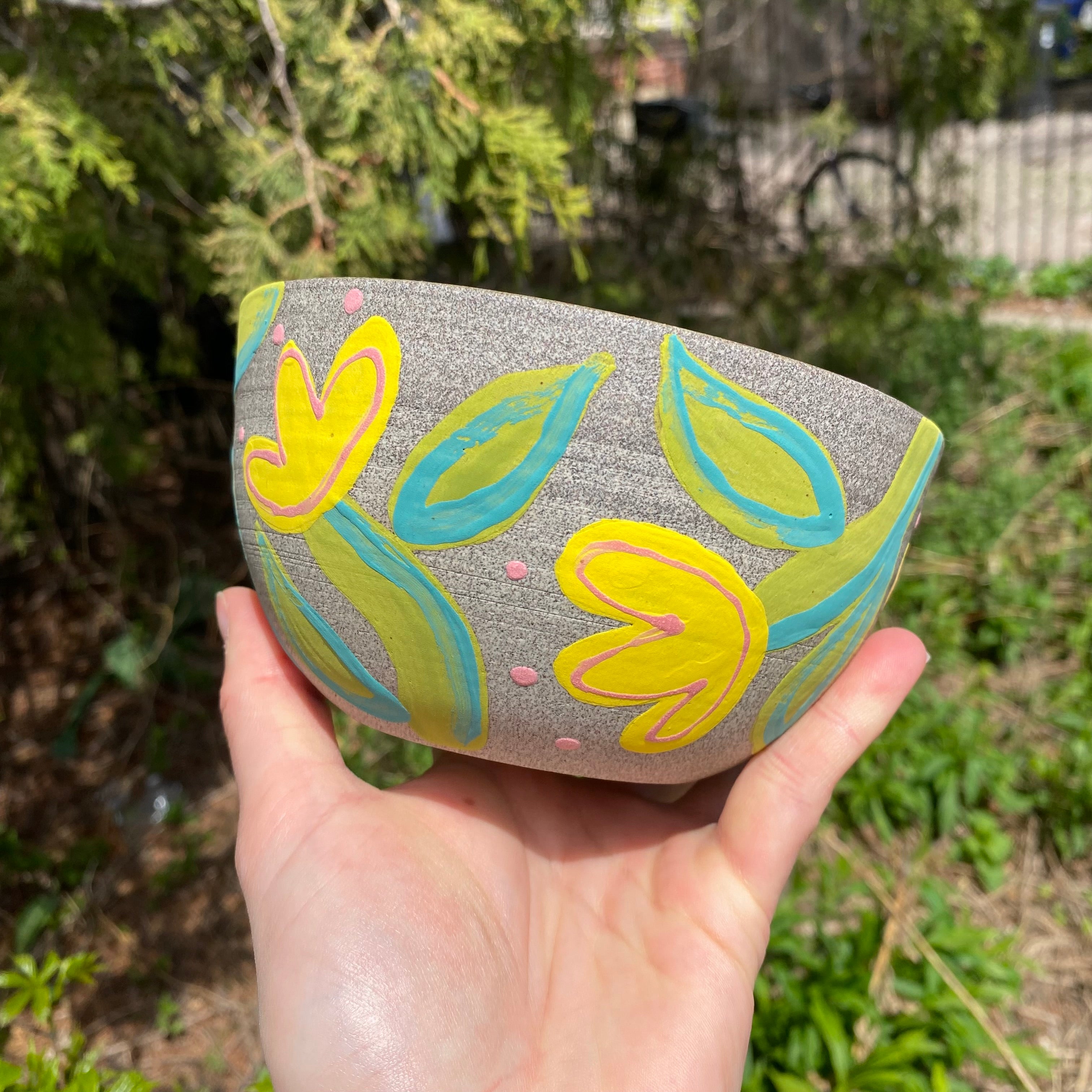 yellow tulip granite bowl